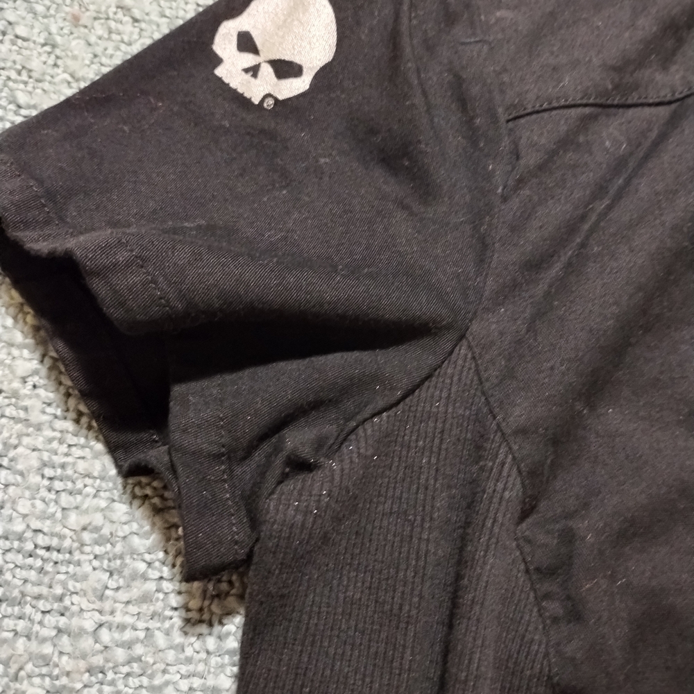 Harley Davidson Black Short Sleeve Zip-Up Shirt - Picture 5 of 7